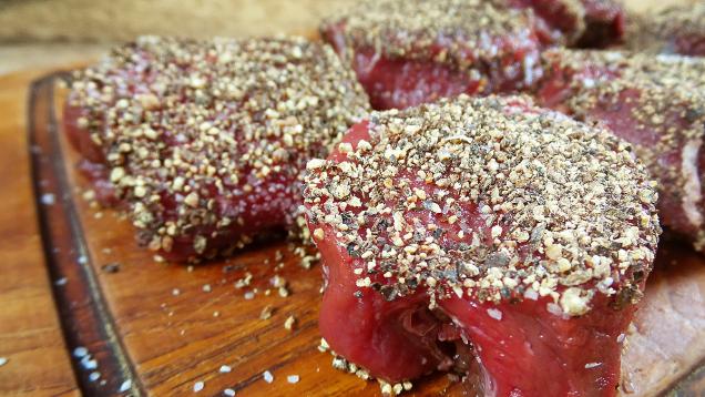 PEPPERCORN-CRUSTED VENISON BACKSTRAP