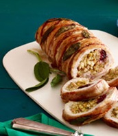 Stuffed Wild Turkey Wrapped with Bacon